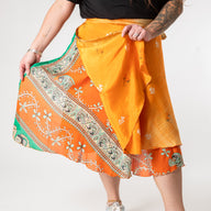 Tea Length Sari Silk Wrap Skirt