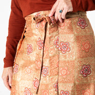 Tea Length Sari Silk Wrap Skirt