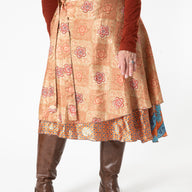 Tea Length Sari Silk Wrap Skirt