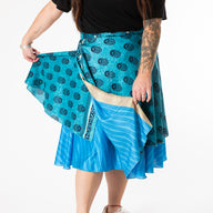 Tea Length Sari Silk Wrap Skirt