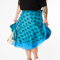 Tea Length Sari Silk Wrap Skirt
