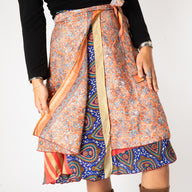 Tea Length Sari Silk Wrap Skirt