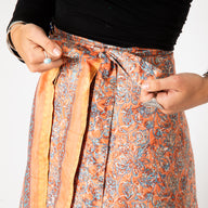 Tea Length Sari Silk Wrap Skirt