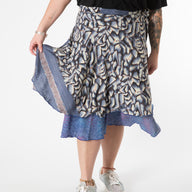 Tea Length Sari Silk Wrap Skirt