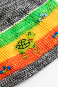 Kids zip up animal sweater in black