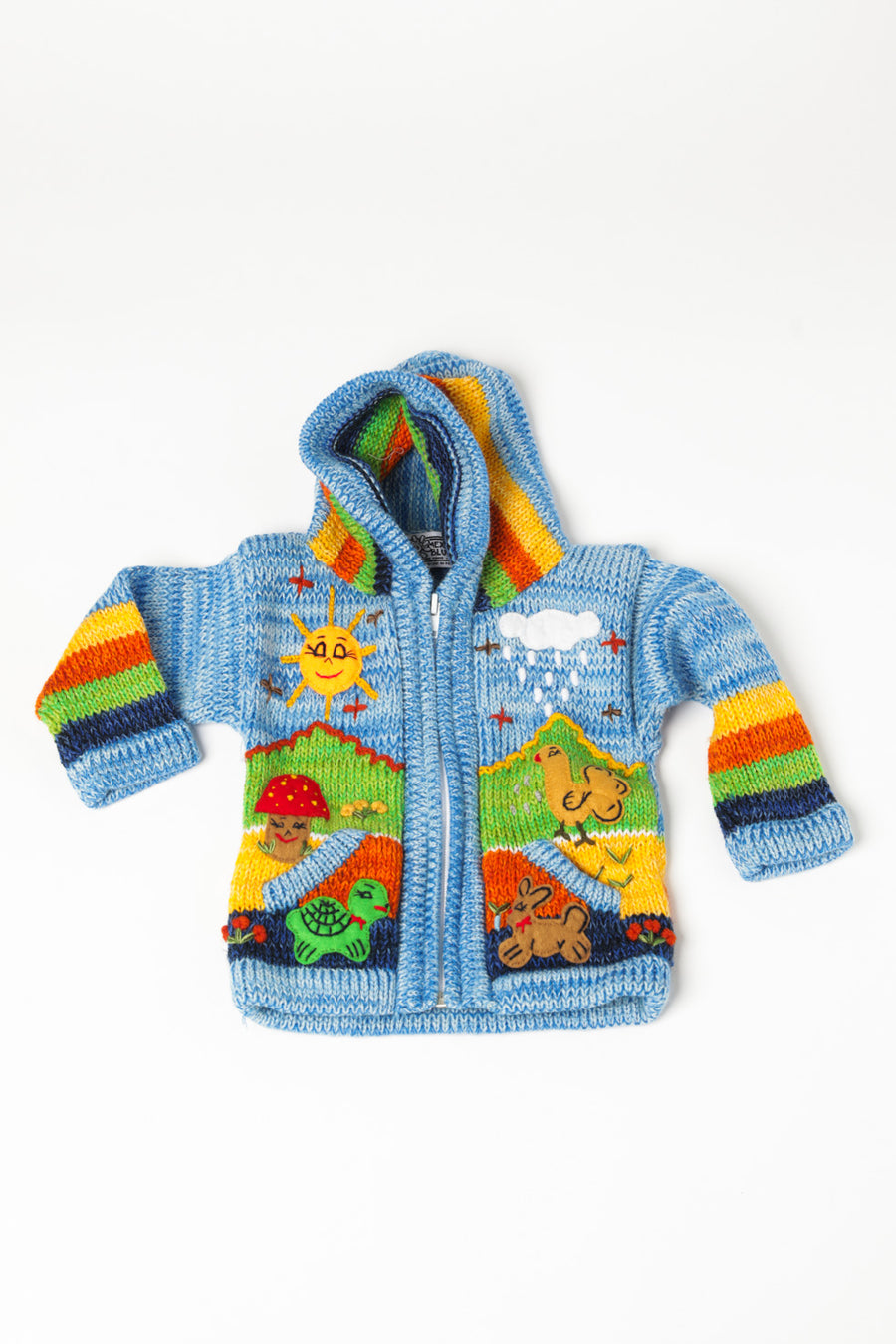 Kids nature scene sweater in blue