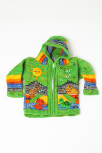 Kids nature scene sweater in green