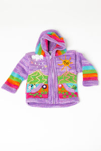 Kids nature scene sweater in lavender