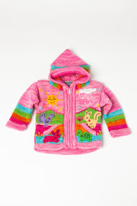 Kids nature scene sweater in pink