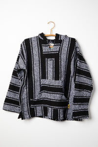 Recycled baja hoodie in Black