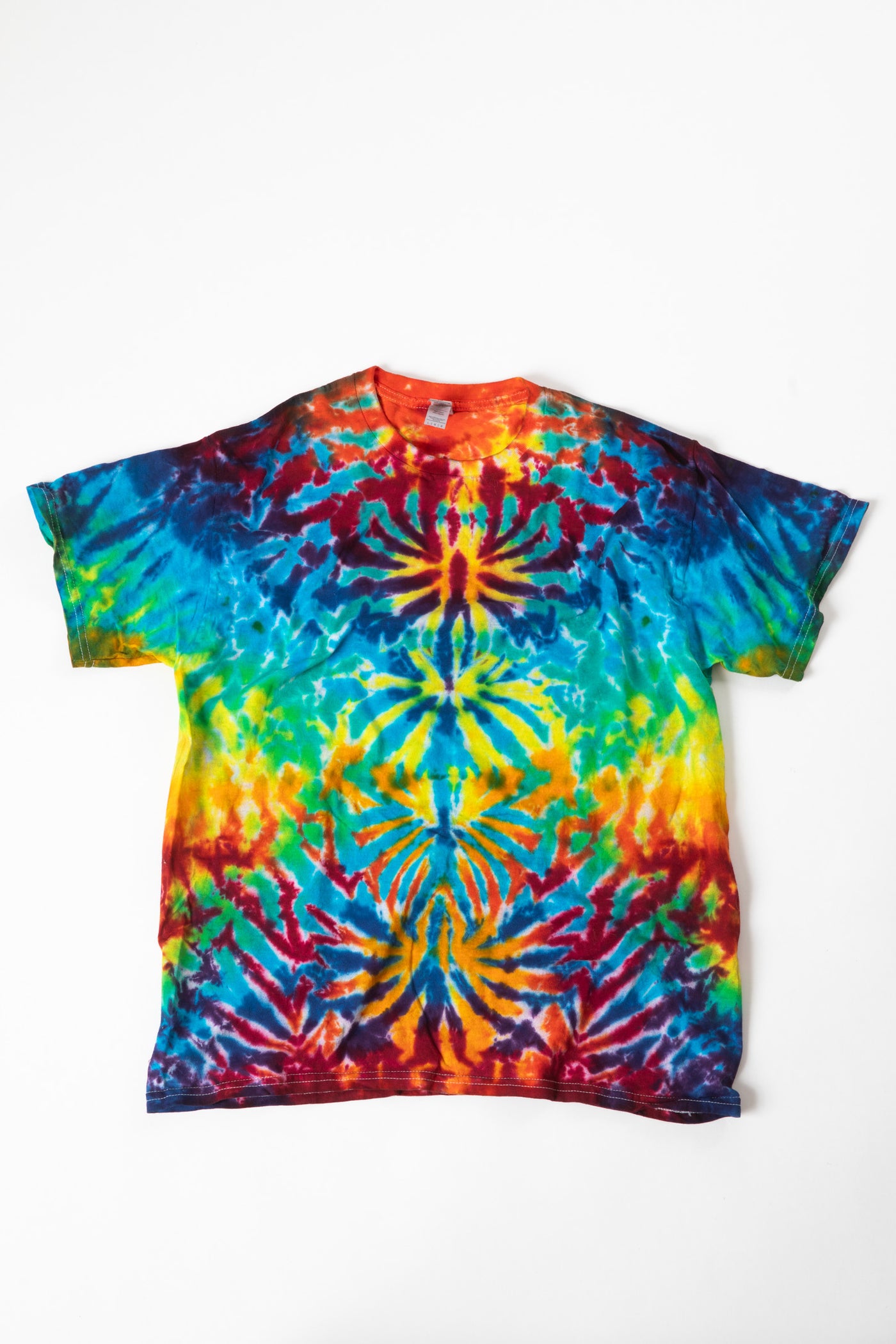 Rainbow crackle tie dye t shirt