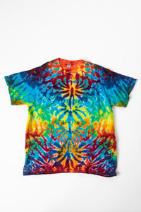 Rainbow crackle tie dye t shirt