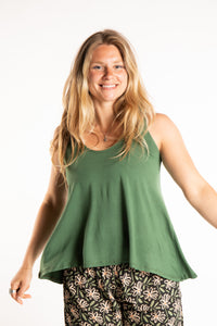 Sophie is wearing this flowy tank top in Olive