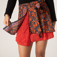 Mini Sari Silk Wrap Skirt