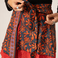 Mini Sari Silk Wrap Skirt