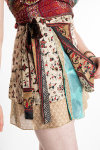 Honora is wearing a silk wrap skirt in Jack Straw