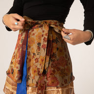 Mini Sari Silk Wrap Skirt