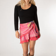 Mini Sari Silk Wrap Skirt
