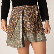 Mini Sari Silk Wrap Skirt
