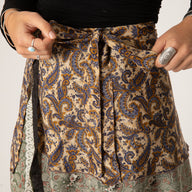 Mini Sari Silk Wrap Skirt