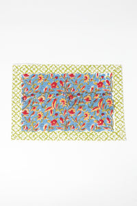Block print placemat in fiesta flowerpatch