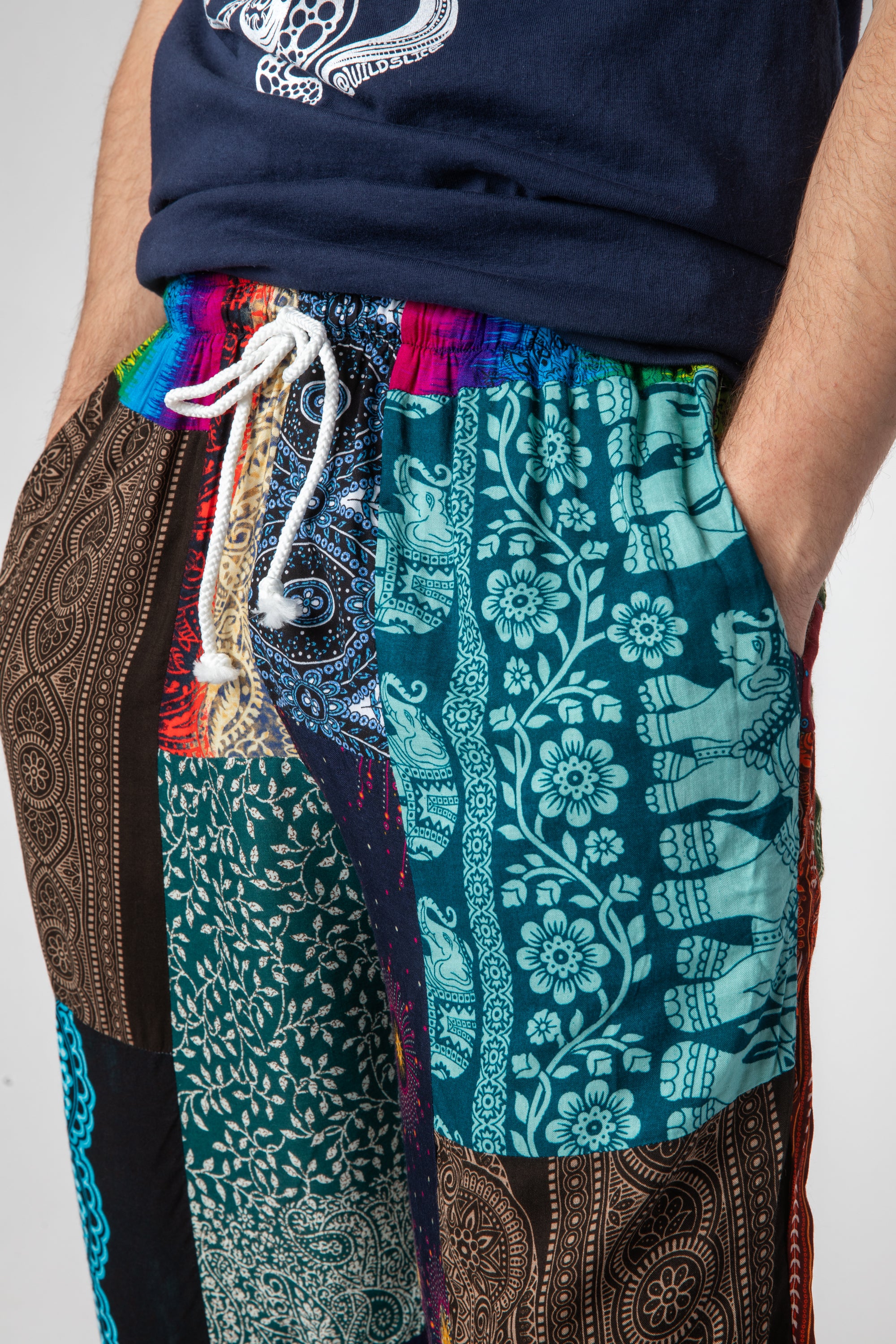 Winter Chic: Men's Monochrome Ethnic Tribal Totem Patchwork Pants with  Drawstring Waist – SureStyleStore
