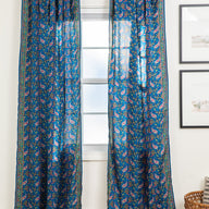 Sari Inspired Floral Curtain Panel