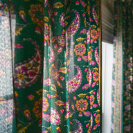 Sari Inspired Floral Curtain Panel