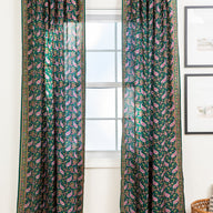 Sari Inspired Floral Curtain Panel
