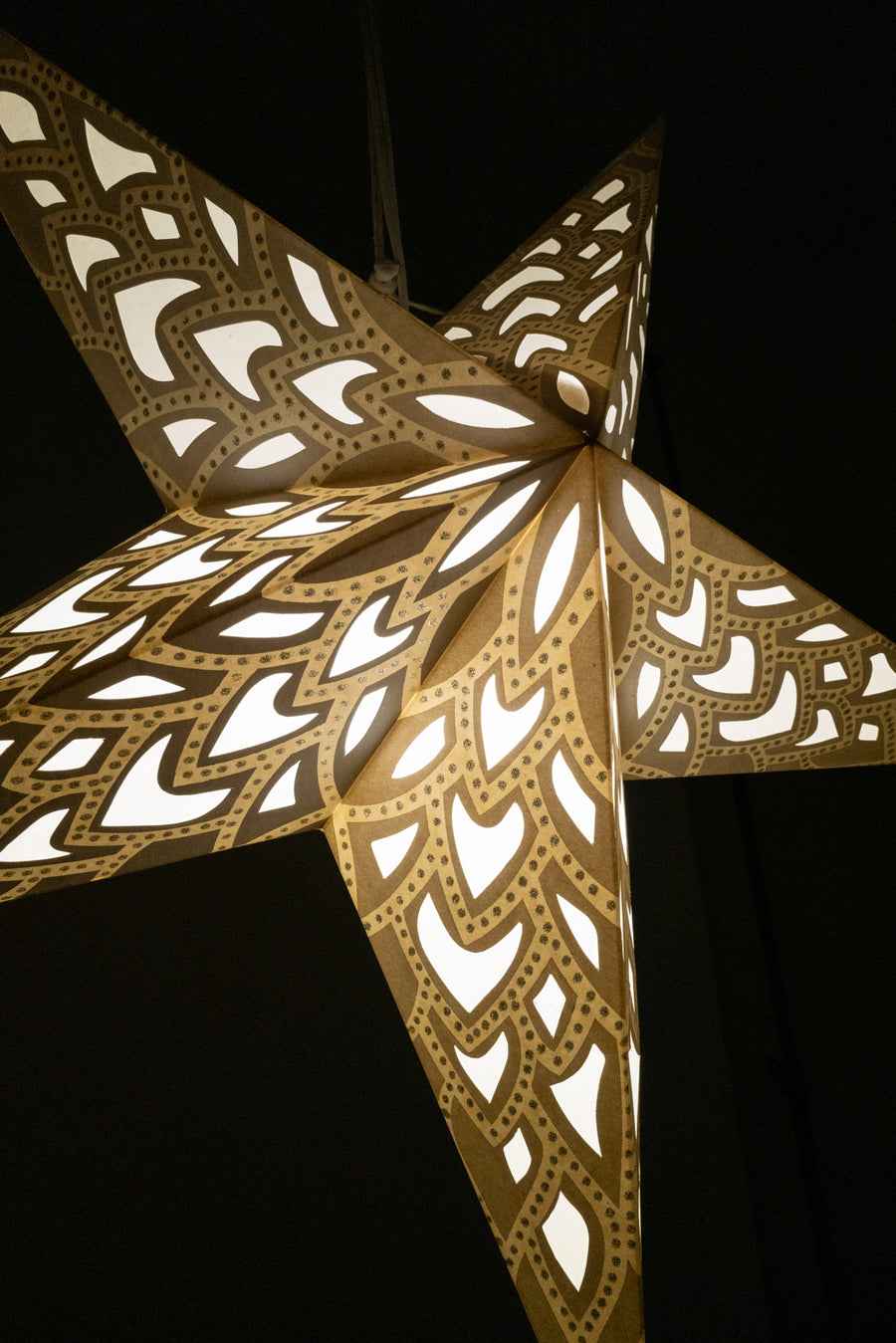 Zari Silver Star Paper Lantern