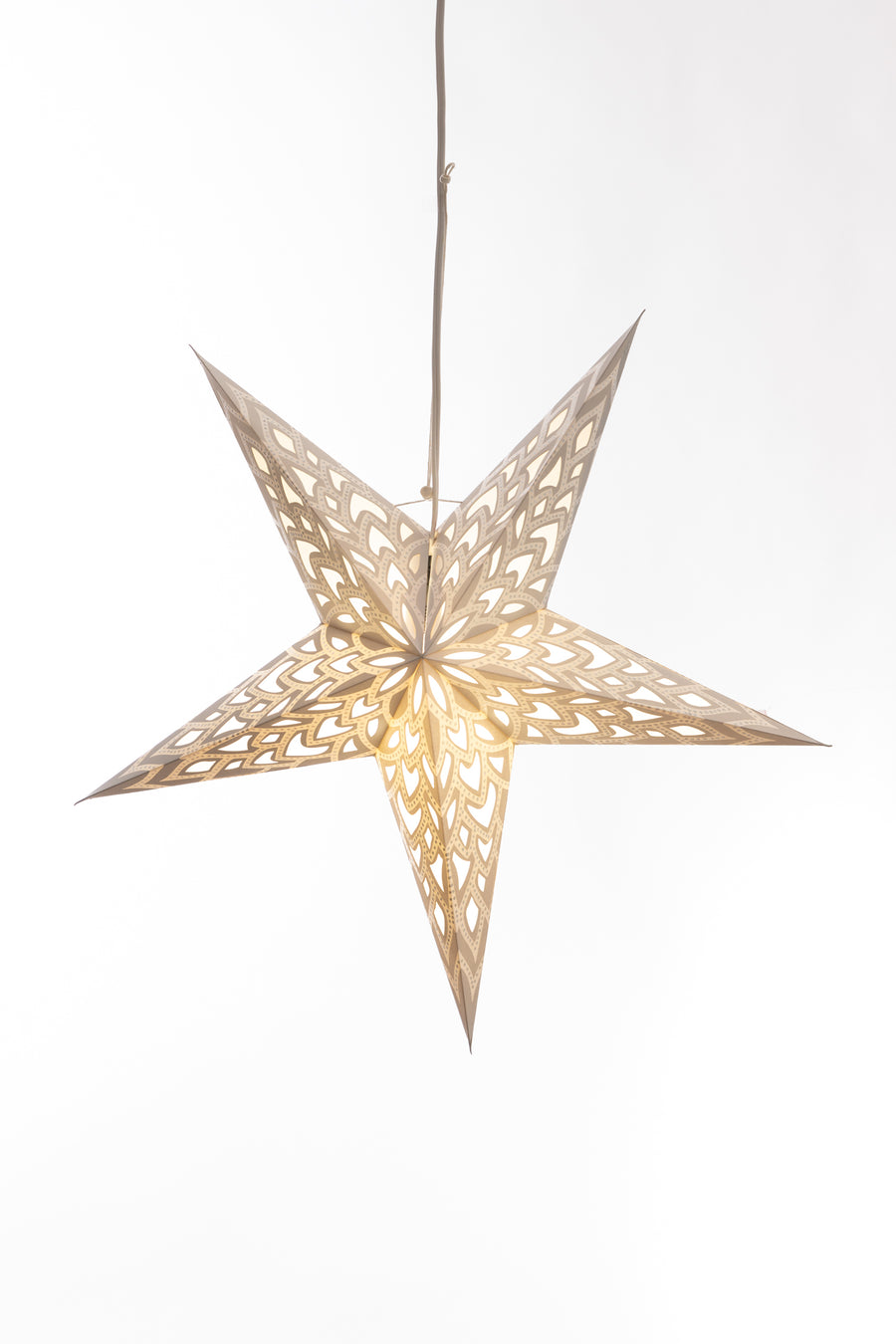 Paper star lantern in silver