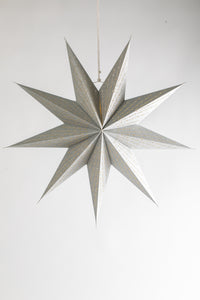 Paper star lantern in silver - 9 point