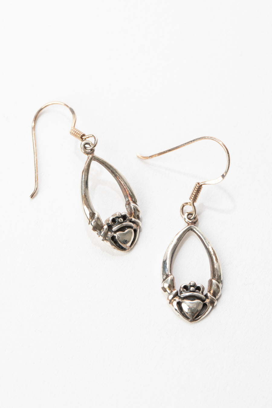 Teardrop Sterling Claddagh Earrings