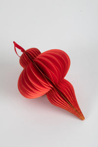 Double Honeycomb Paper Party Decoration in Red with Silver