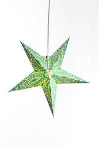Green paper star lantern in rajasthani - green