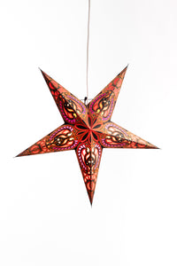 Paper star lantern in red and gold