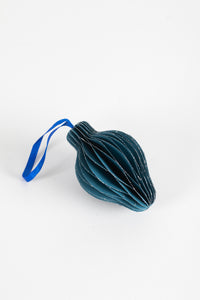 Honeycomb Paper Party Decoration in Blue with Silver