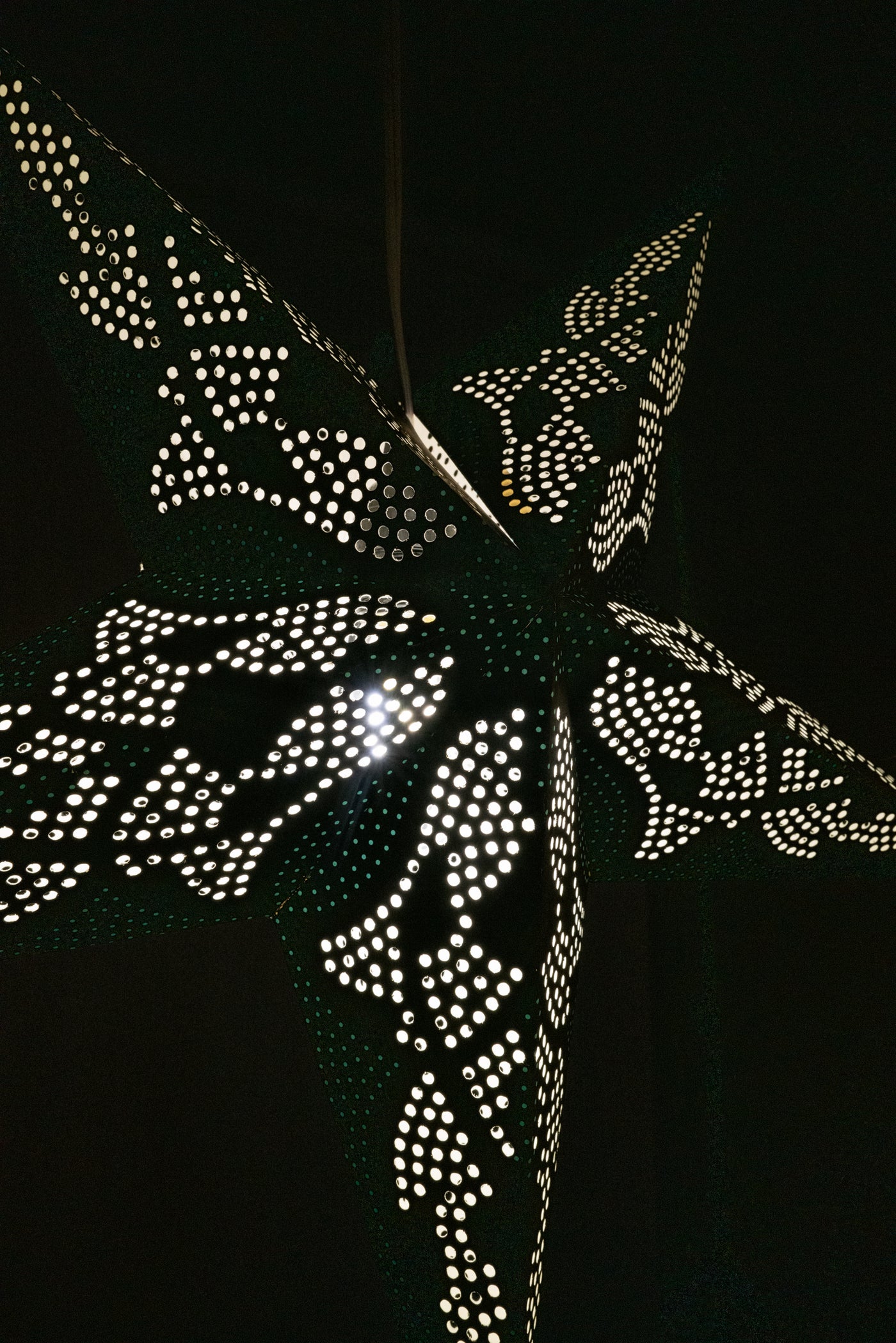 Paper star lantern in blue and black