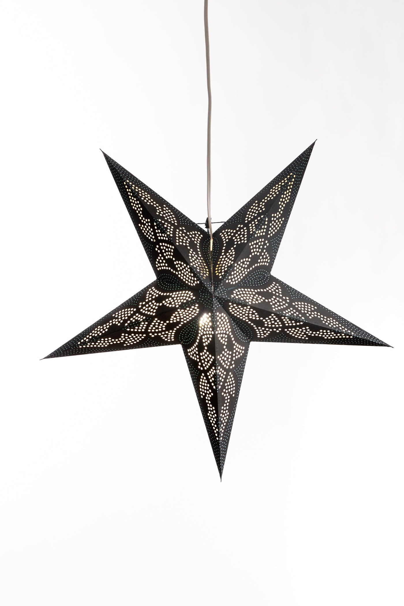 Paper star lantern in dotted  - black