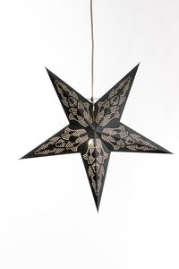 Paper star lantern in dotted  - black