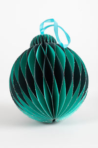 Globe Honeycomb Paper Party Decoration in Blue with Silver