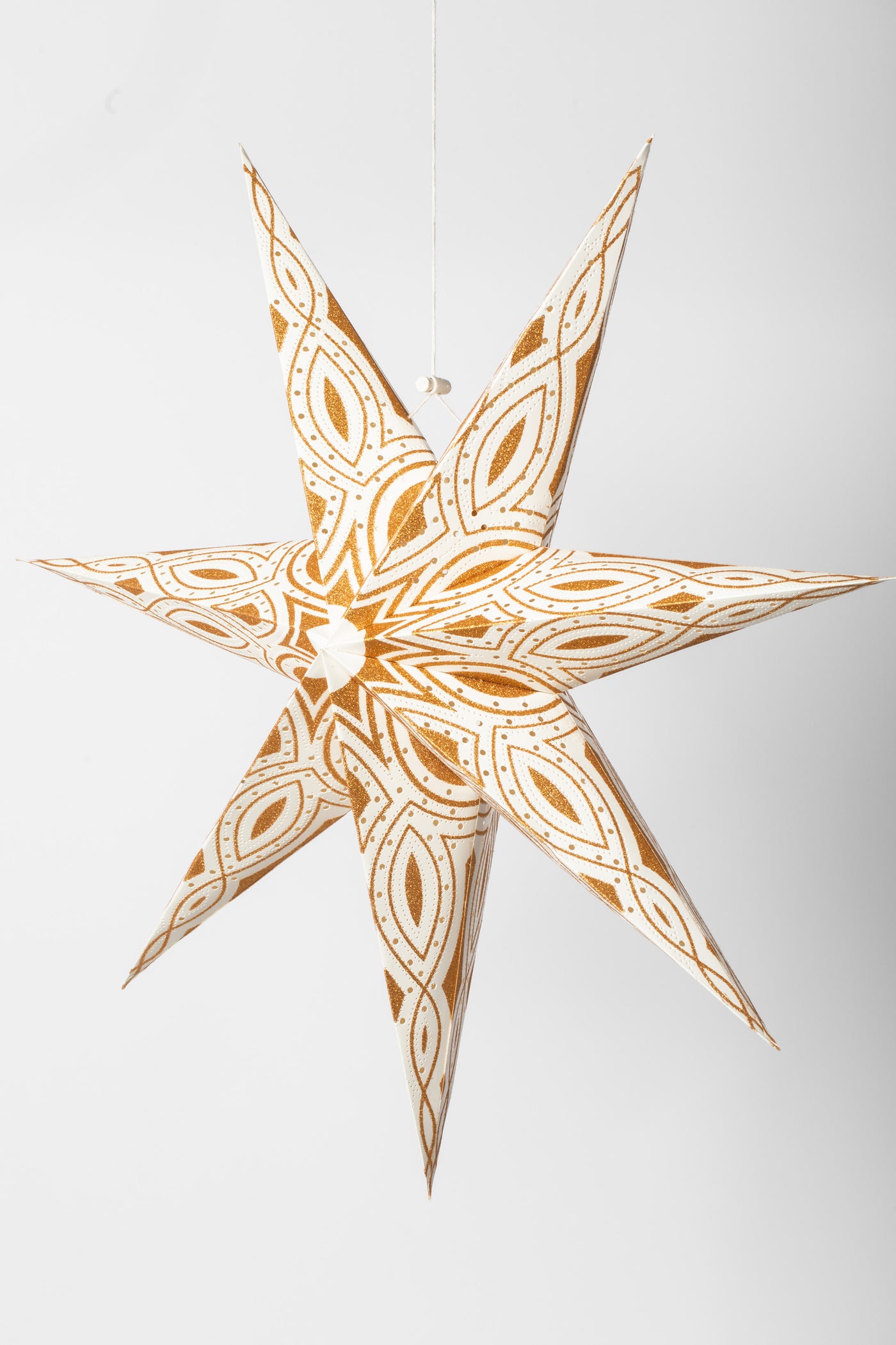 7-point paper star lantern in gold