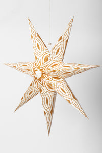 7-point paper star lantern in gold