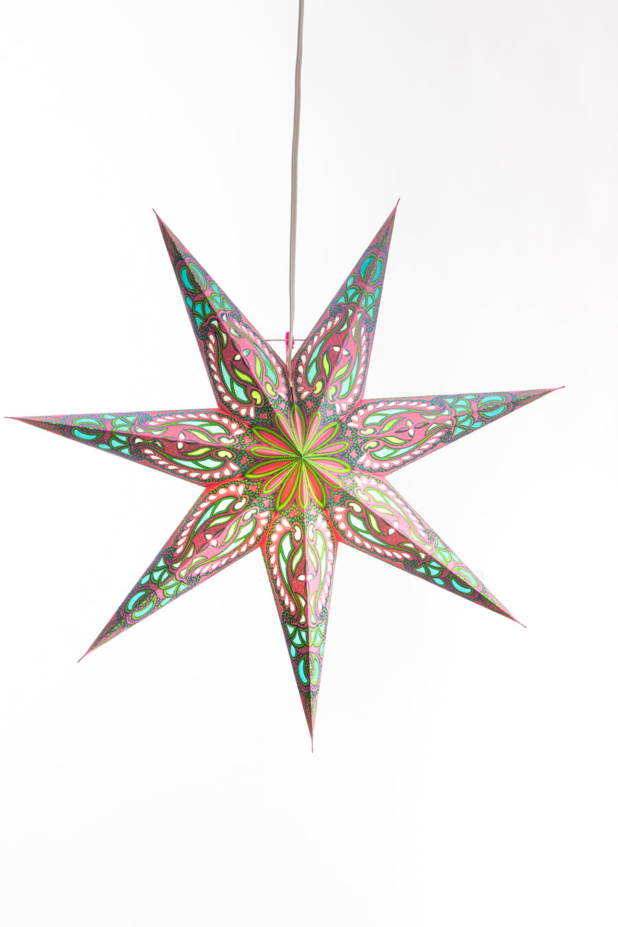 7 Point Zari Paper Star Lantern