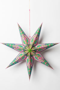 Pink and Green Paper Star