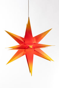 Red paper star lantern in red and yellow - 60cm