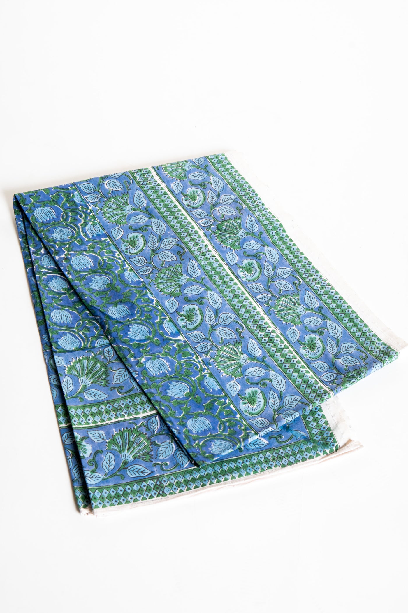 Block Print Tablecloth in Bluebell