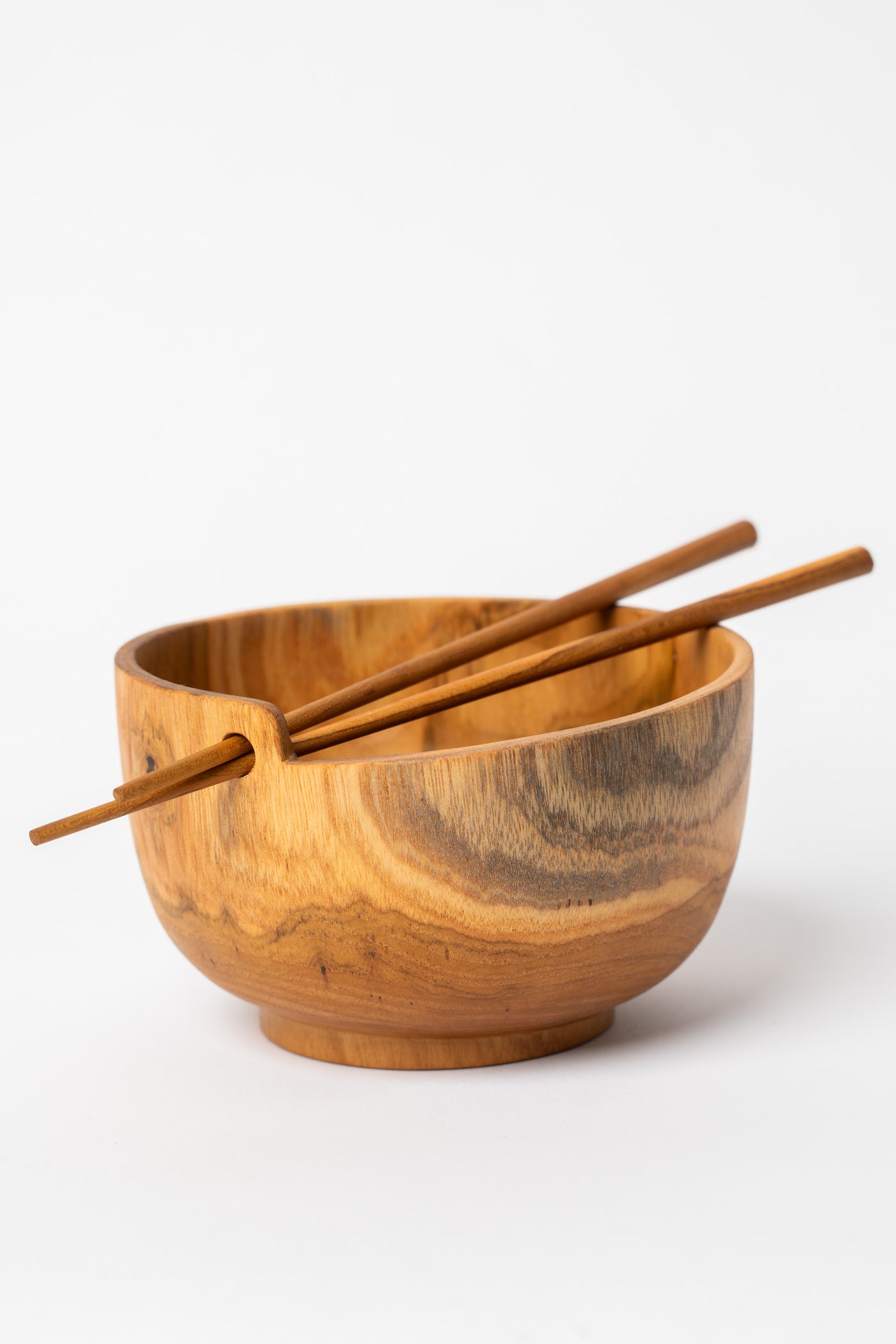 Kayu Teak Noodle Bowl w/ Chopsticks