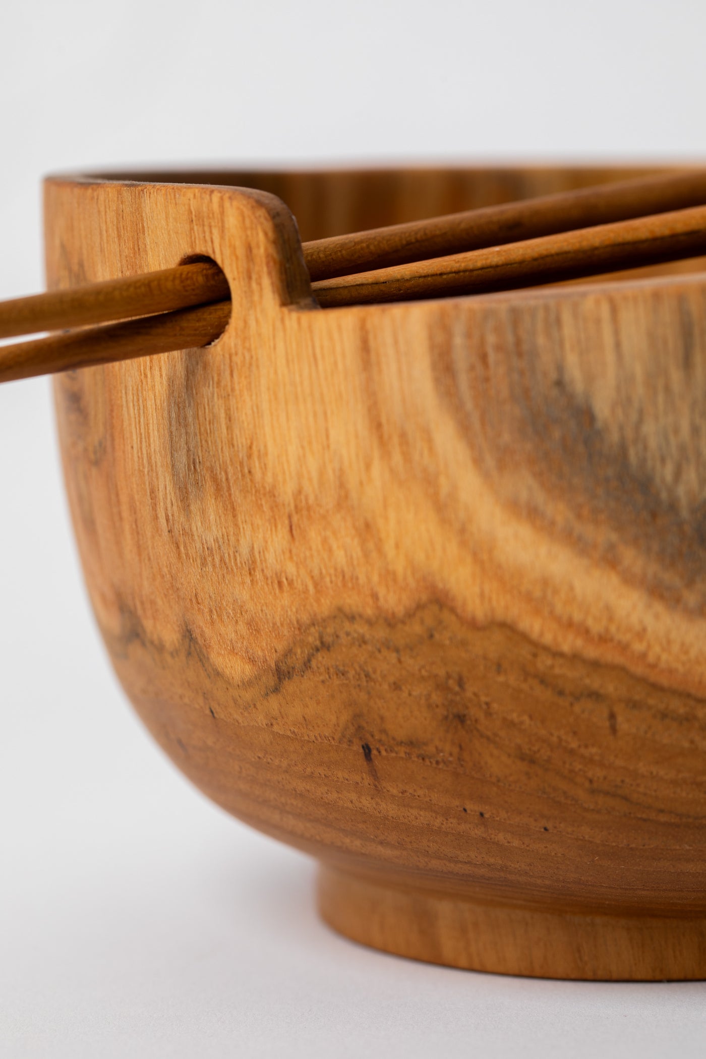 Kayu Teak Noodle Bowl w/ Chopsticks