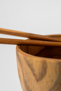 Kayu Teak Noodle Bowl w/ Chopsticks